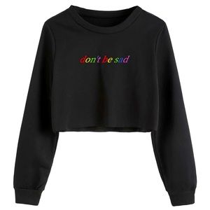 Scotty Sire Don’t Be Sad Cropped Sweater